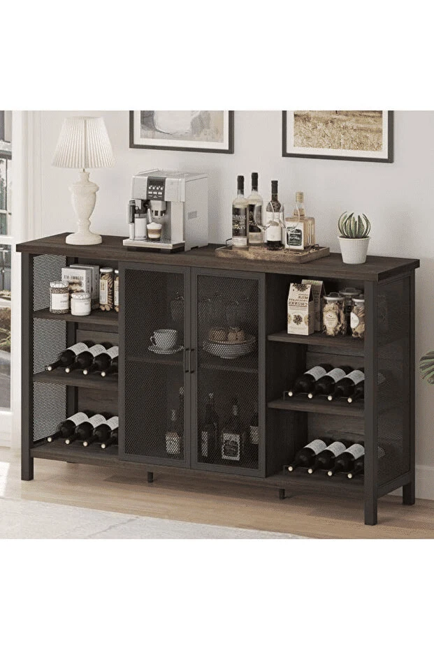 ŞRP8505 Siyah Metal Konsol Bar 130x35x80 cm