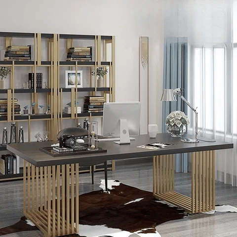 KC-0247 Dikdörtgen MDF Çalışma Masası, Metal Ayaklı Ofis Masası