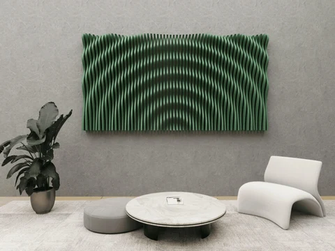 PRM674 Modern Parametrik Dalgalı Ahşap Panel