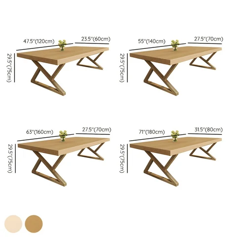 YMK8552 Modern Dikdörtgen Masif Ahşap Yemek Masası, Metal Ayaklı