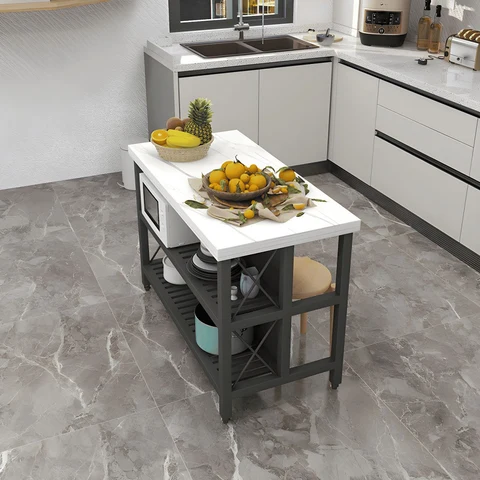 KC-0222 Modern Metal Tabanlı Mutfak Hazırlık Masası, MDF Tezgah