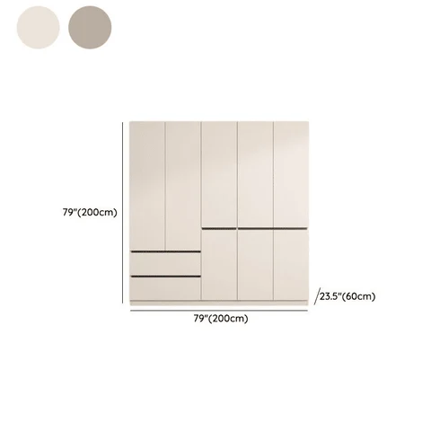 DLP-03 Modern Dikdörtgen Gardırop Ahşap Çekmeceli Raflı Askılıklı