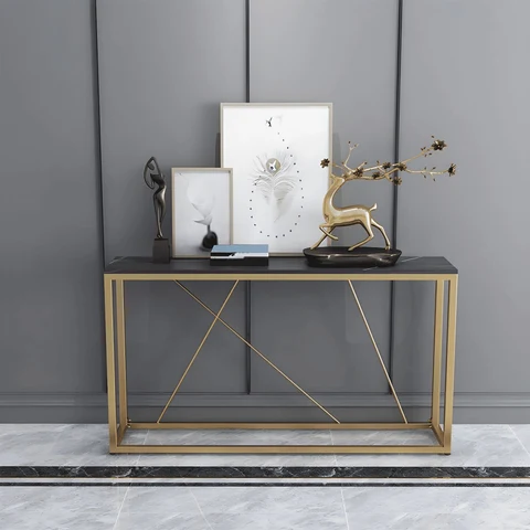 DRS-K1 Modern Dikdörtgen Konsol Masa MDF Metal Ayaklı