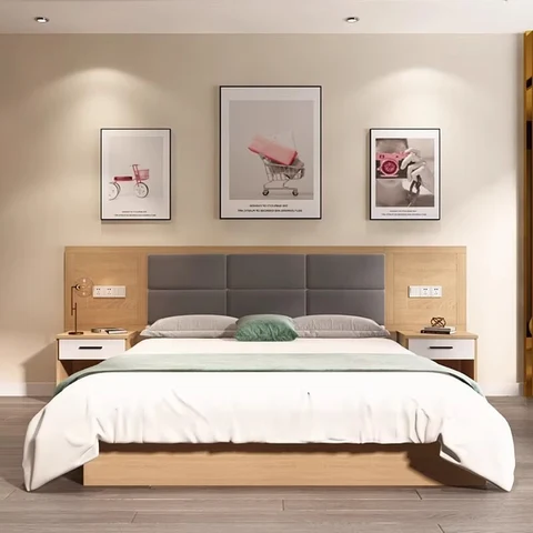 KC-030 Modern Otel Yatak Odası Mobilya Seti - Dayanıklı Ahşap Çerçeveli Yatak