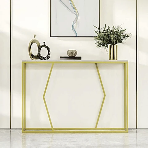 DRS-07 Dikdörtgen Konsol Masa MDF Metal Ayaklı