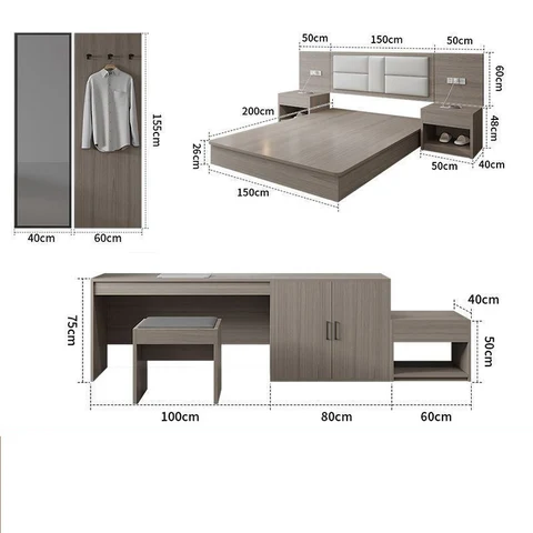 KC-033 Modern Otel Yatak Odası Seti MDF