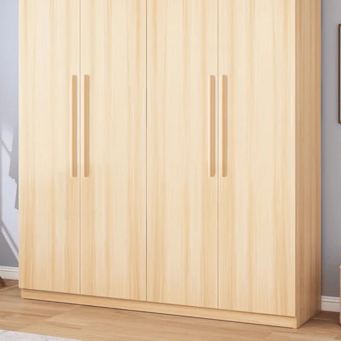 DLP-023 Modern Dikdörtgen Gardırop Ahşap Kapaklı Raflı Askılıklı