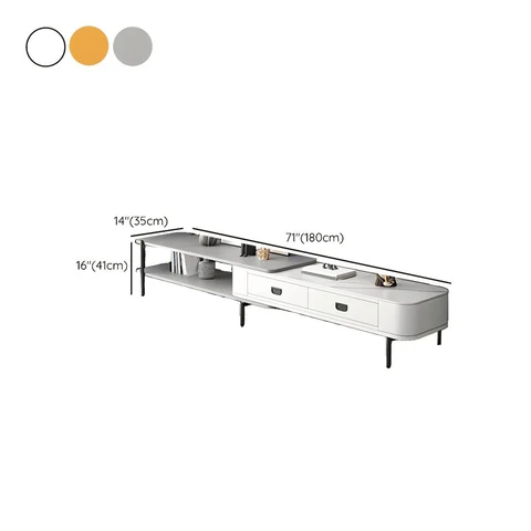 KTV-022 Modern Dikdörtgen TV Sehpası 2 Çekmeceli Açık Raflı 180 cm