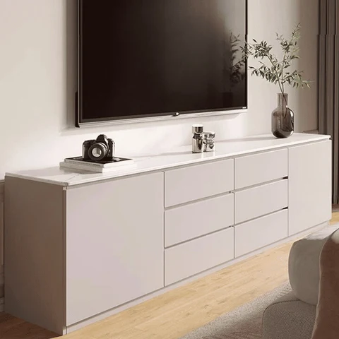 KTV-019 Modern Dikdörtgen TV Sehpası Ahşap Çekmeceli Dolaplı