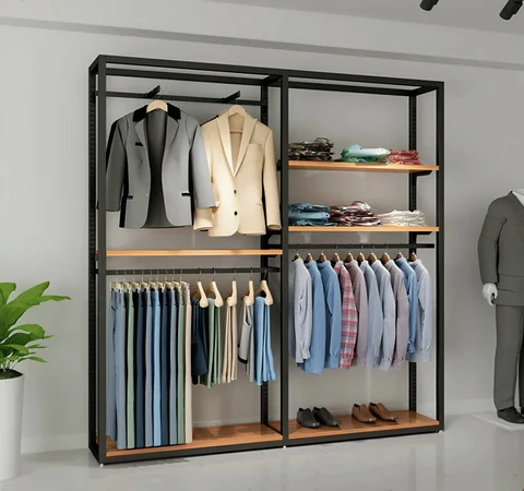 MĞZ7846 Modern Duvara Monte Metal Butik Konfeksiyon Askılık Standı