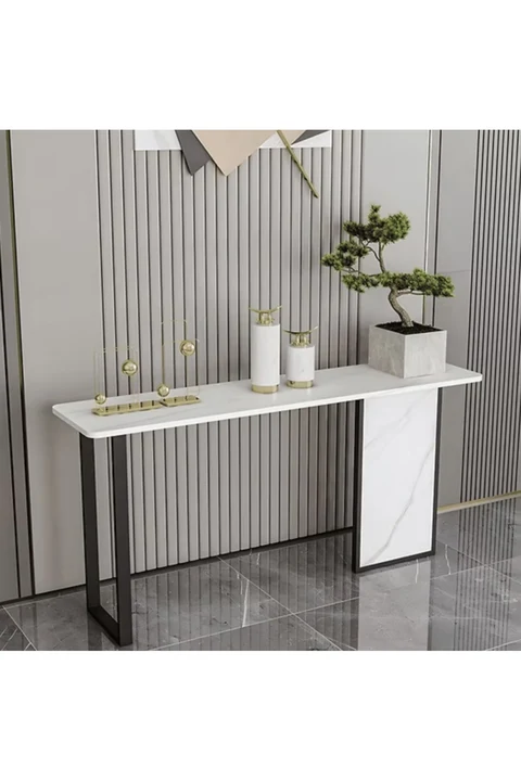 DRS-01 Modern Dikdörtgen Konsol Masa MDF Metal Ayaklı