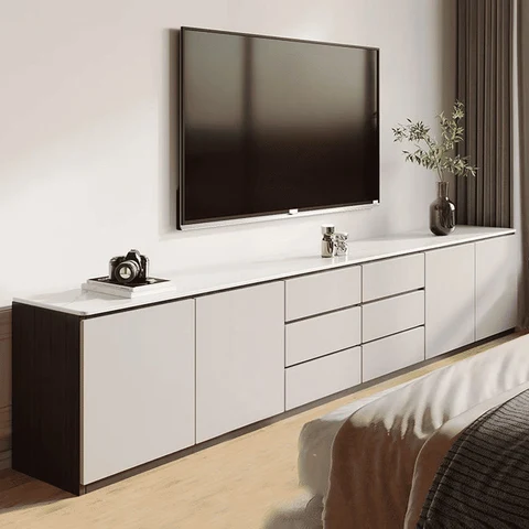 KTV-019 Modern Dikdörtgen TV Sehpası Ahşap Çekmeceli Dolaplı