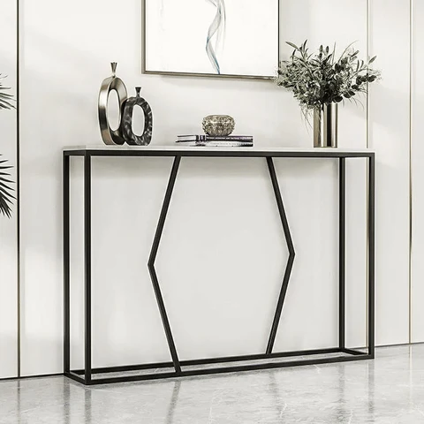 DRS-07 Dikdörtgen Konsol Masa MDF Metal Ayaklı