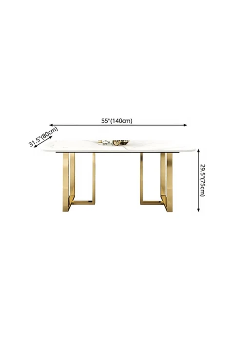 YMK2340 Modern Dikdörtgen Yemek Masası MDF Üstlü Metal Ayaklı