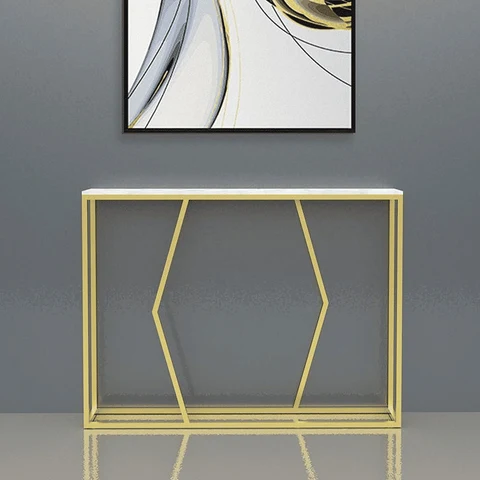 DRS-07 Dikdörtgen Konsol Masa MDF Metal Ayaklı
