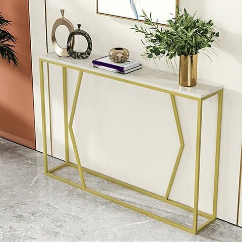 DRS-07 Dikdörtgen Konsol Masa MDF Metal Ayaklı