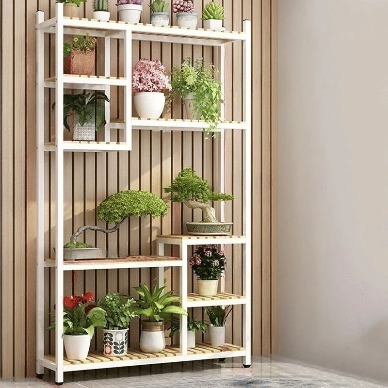 BTK38482 Modern Ahşap Çok Katlı Bitki Standı