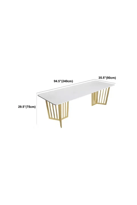 KC-0239 Glam MDF Ofis ve Yemek Masası Metal Kızak Ayaklı