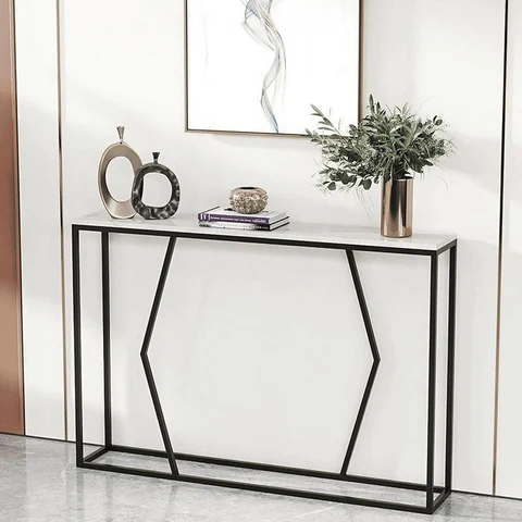 DRS-07 Dikdörtgen Konsol Masa MDF Metal Ayaklı