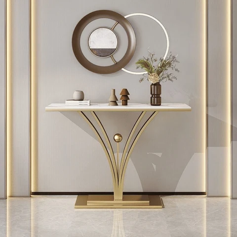 DRS-056 Modern Dikdörtgen Konsol Masa MDF Metal Ayaklı