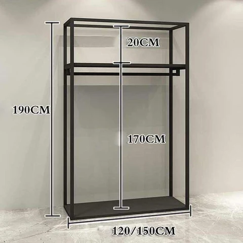 KC-043 Yüksek Kaliteli Metal Giyim Rafı Mağaza Tasarımı Showroom Giysi Rafı