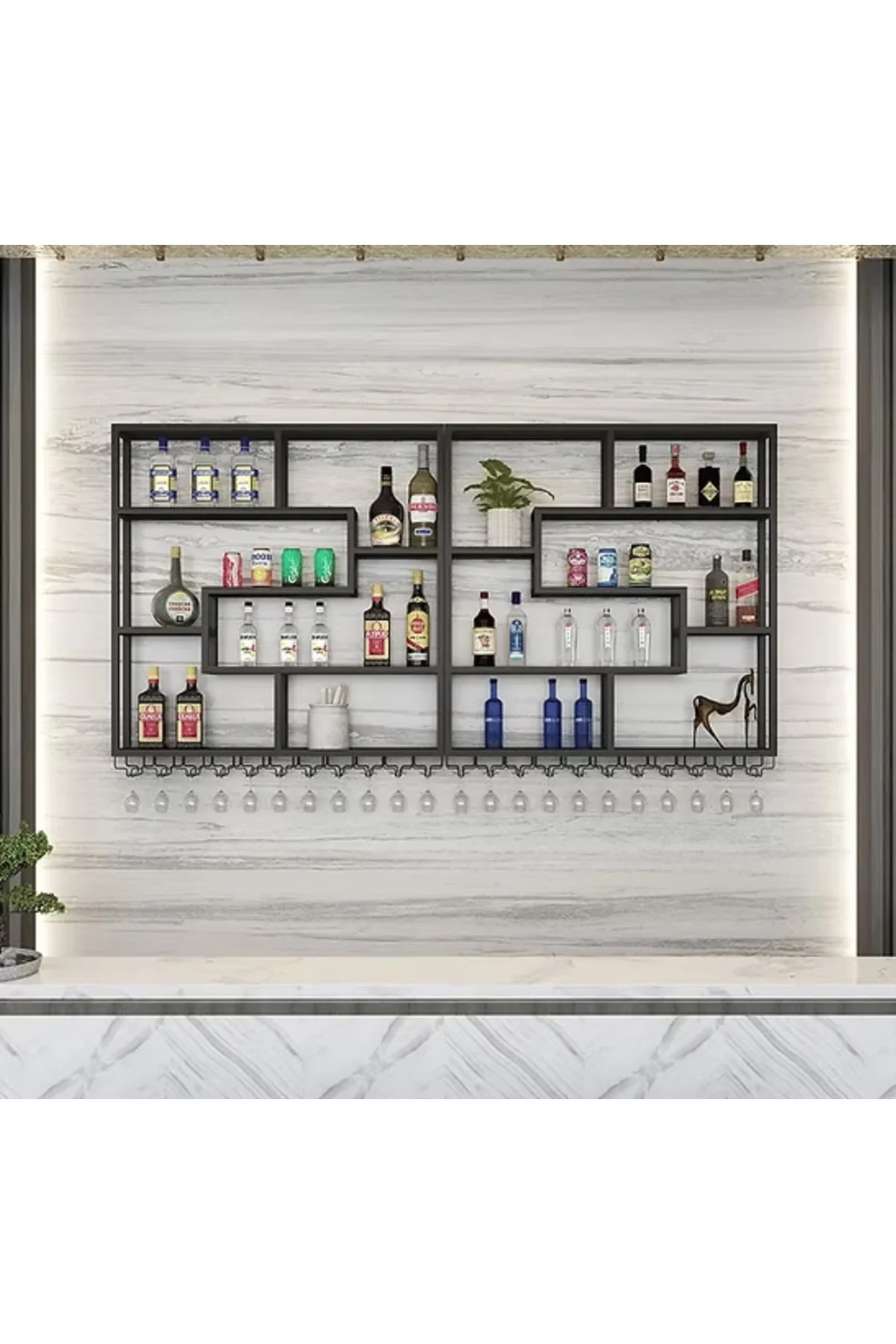 ŞRP6232 Modern Endüstriyel Metal Şaraplık Dolabı Standı