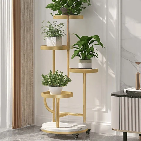BTK39892 Modern Tekerlekli Metal Bitki Standı