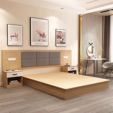 KC-030 Modern Otel Yatak Odası Mobilya Seti - Dayanıklı Ahşap Çerçeveli Yatak