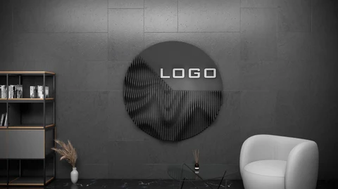KC-082 Dalgalı Ahşap Duvar Dekoru – 3D Sanatsal Logo İç Mekân Tasarımı