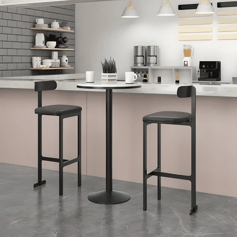 KC-0173 Modern Arkalıklı Kolsuz Bar Taburesi,Altın