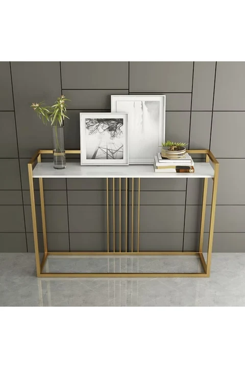DRS-03 Dikdörtgen Konsol Masa MDF Metal Ayaklı