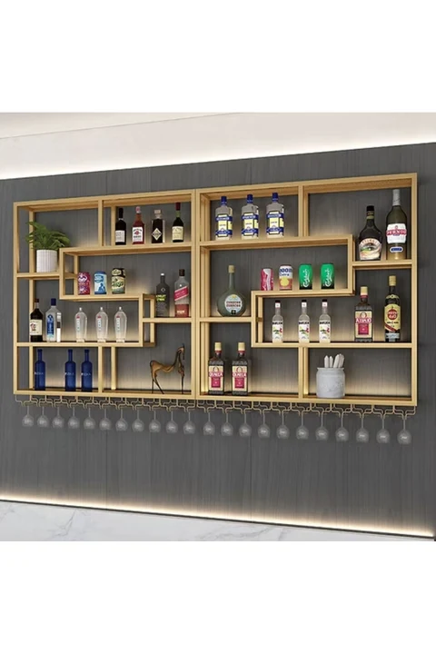 ŞRP6232 Modern Endüstriyel Metal Şaraplık Dolabı Standı