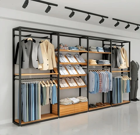 MĞZ7846 Modern Duvara Monte Metal Butik Konfeksiyon Askılık Standı