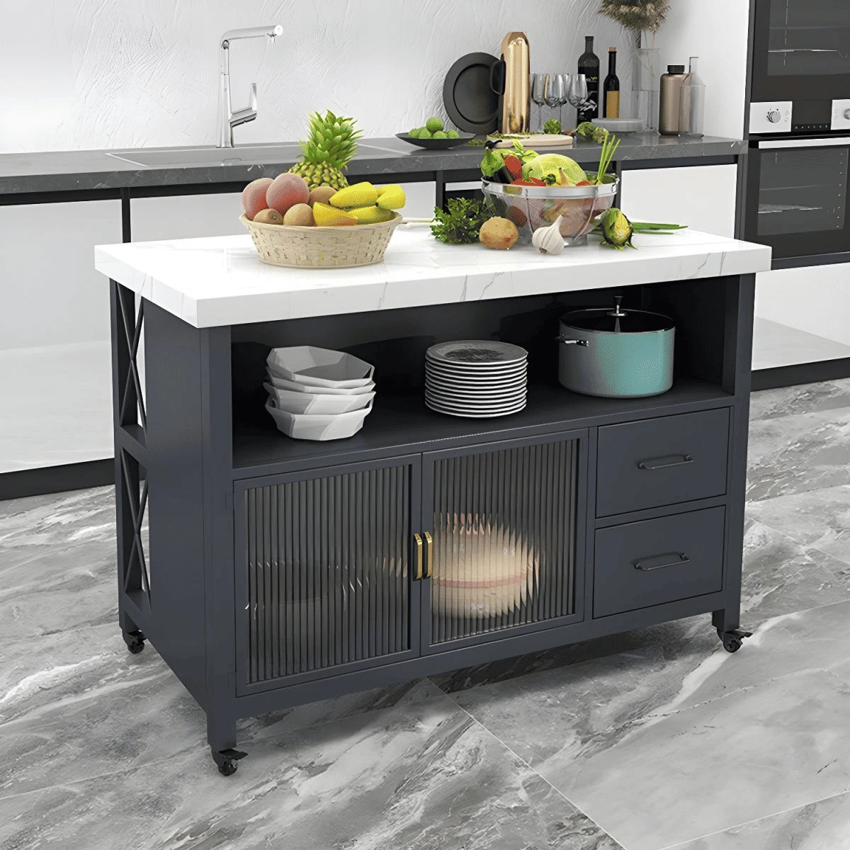ADA68040 Modern MDF Mutfak Servis Adası