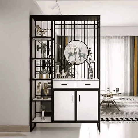 SPR8640 Modern Metal Raflı Oda Bölücü Seperatör Kitaplık Standı