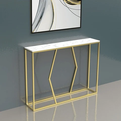 DRS-07 Dikdörtgen Konsol Masa MDF Metal Ayaklı