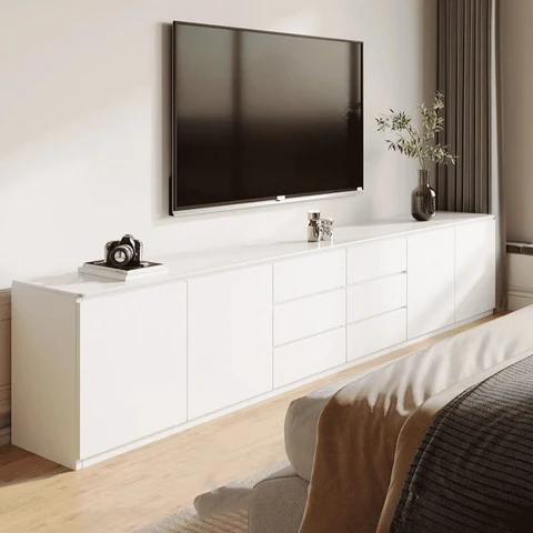 KTV-019 Modern Dikdörtgen TV Sehpası Ahşap Çekmeceli Dolaplı