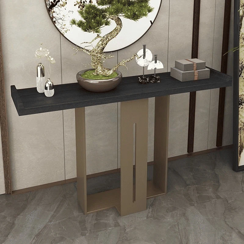 KC-0200 Modern Konsol Masası, Ahşap MDF Geometrik Ayaklı Tasarım