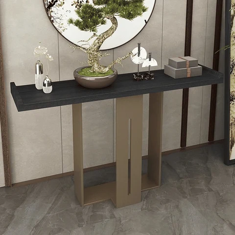 KC-0200 Modern Konsol Masası, Ahşap MDF Geometrik Ayaklı Tasarım