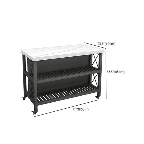 KC-0222 Modern Metal Tabanlı Mutfak Hazırlık Masası, MDF Tezgah