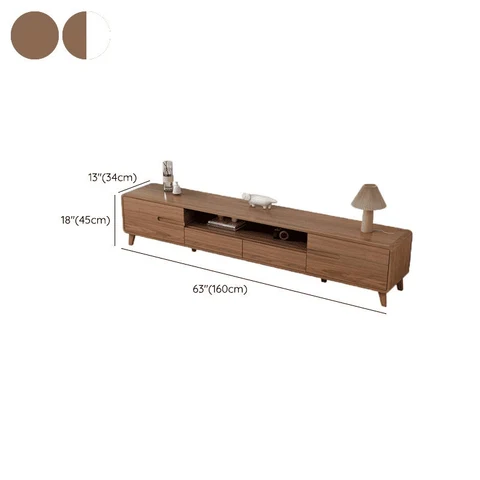 KTV-02 Modern Dikdörtgen TV Sehpası Ahşap 2 Çekmeceli 2 Dolaplı