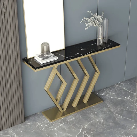 KC-0214 Modern Dikdörtgen MDF Konsol Masa, Metal Ayaklı Dresuar