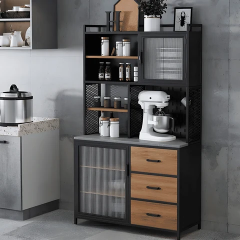 ŞRP-2002 Modern Dikdörtgen Büfe Konsol MDF Tezgahlı Metal Ayaklı