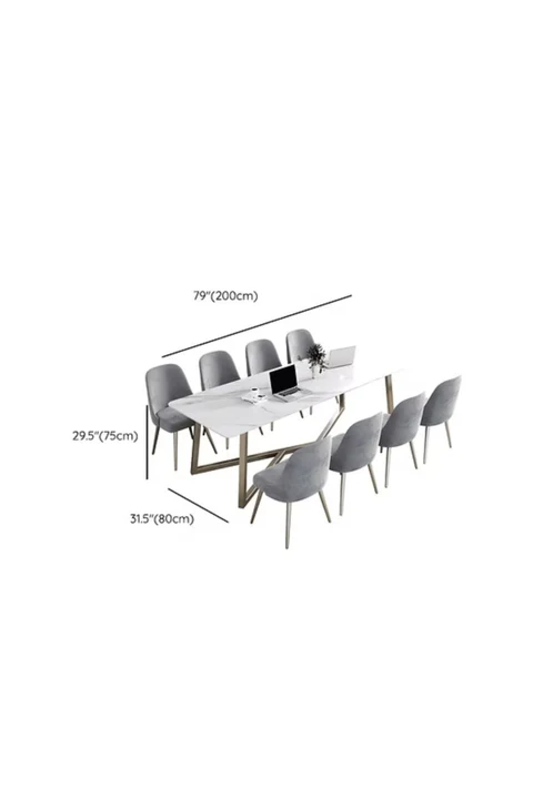 YMK349 Modern Dikdörtgen Çalışma Masası MDF Üstlü Metal Ayaklı Beyaz