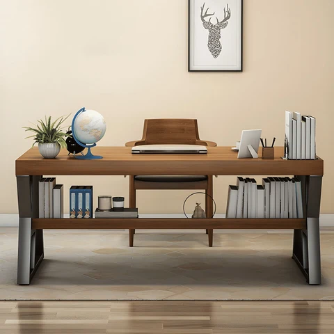 KC-0246 Endüstriyel MDF Bilgisayar Masası, Metal Çalışma Masası 200 cm