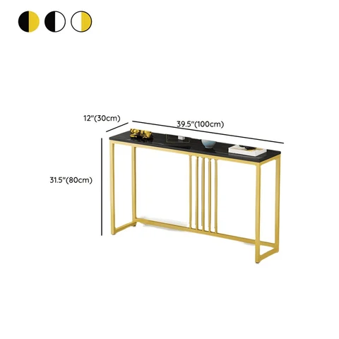 DRS-078 Modern Dikdörtgen Konsol Masa Ahşap Metal Ayaklı