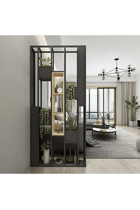 SPT820 Siyah Metal Separatör Kitaplık 90x20x200 cm