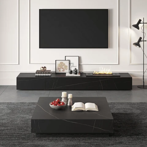 SHP9090 Modern 2 Çekmeceli MDF Kare Sehpa