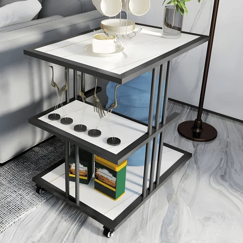 ZGN70379 Modern Metal Tekerlekli Yan Sehpa