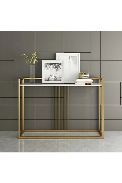 DRS-03 Dikdörtgen Konsol Masa MDF Metal Ayaklı